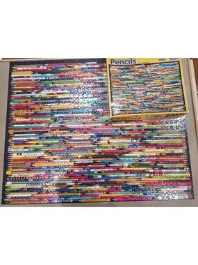 WHITE MOUNTAIN "Hundreds of Pencils" 1000-piece Jigsaw Puzzle 24"x30" Complete